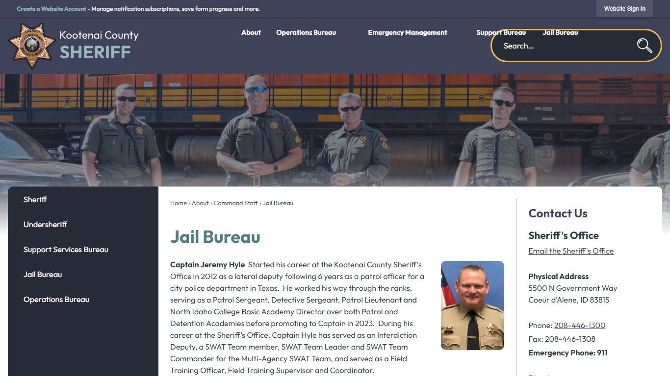Jail Bureau | Kootenai County Sheriff, ID